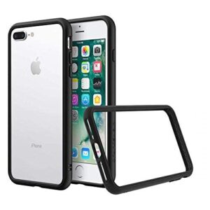 rhinoshield bumper compatible with [iphone 8 plus / 7 plus] | crashguard nx - shock absorbent slim design protective cover [3.5m / 11ft drop protection] - black