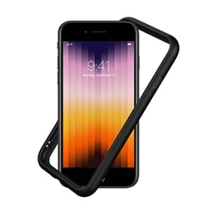 rhinoshield bumper compatible with [iphone se 3 / se 2/8 / 7] | crashguard nx - shock absorbent slim design protective cover 3.5m / 11ft drop protection - black