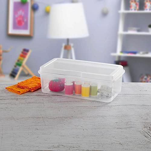 Sterilite Clear FlipTop Plastic Stacking Storage Container Tote with Latching Lid for Home Organization in Closets, Playroom, or Craft Rooms, 24 Pack