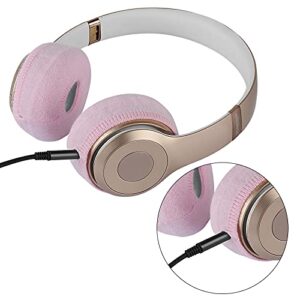 Geekria 2 Pairs Flex Fabric Headphones Ear Covers, Washable & Stretchable Sanitary Earcup Protectors for On-Ear Headset Ear Pads, Sweat Cover for Warm & Comfort (S/Pink)