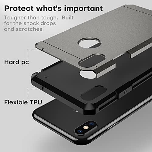 ImpactStrong Compatible with iPhone X Case/iPhone Xs Case, Heavy Duty Dual Layer Protection Cover Heavy Duty Case Designed for iPhone X/Xs 5.8 inch (2018) - Gun Metal