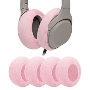 geekria 2 pairs knit headphones ear covers/washable & stretchable sanitary earcup protectors for over-ear headset ear pads, sweat cover for warm & comfort fits 3.14"-4.33" headsets (m/pink)