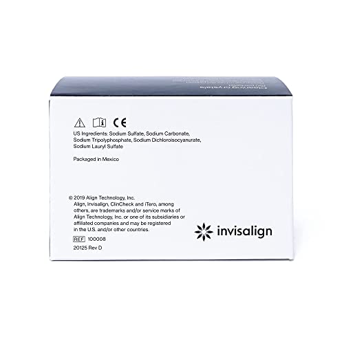 INVISALIGN Cleaning Crystals for Clear Aligners and Retainers with Tub, (50 Packets)