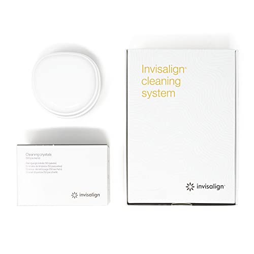 INVISALIGN Cleaning Crystals for Clear Aligners and Retainers with Tub, (50 Packets)