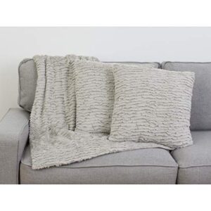 thro by marlo lorenz throw pillow and blanket, light gray