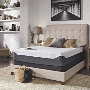 Signature Design by Ashley 12 Inch Elite Plush Mattress, Green Tea & Charcoal Infused Gel Memory Foam, Queen