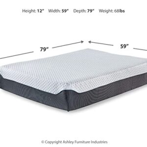 Signature Design by Ashley 12 Inch Elite Plush Mattress, Green Tea & Charcoal Infused Gel Memory Foam, Queen