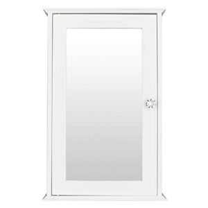 Bonnlo Bathroom Cabinet Wall Mount Mirrored Medicine Cabinet Storage Organizer with Single Door and 2 Adjustable Shelves White