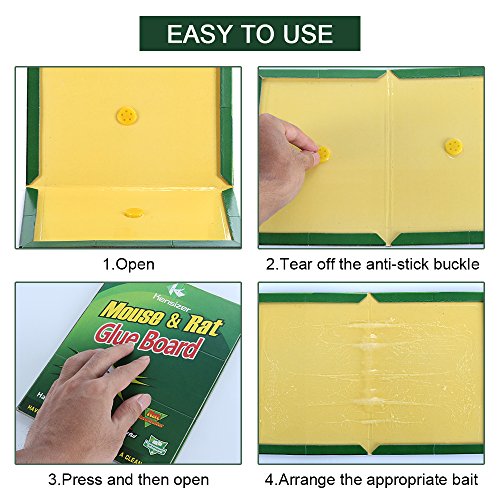 Kensizer 12-Pack Mouse Rat Glue Trap, Super Sticky Adhesive Glue Board Traps for Mice Rats Catches Indoor&Outdoor, Trampas para Ratones, Extra Strength Heavy Duty Large Size Pads