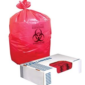 Healthcare Liners by Heritage Bag, when Safety and Perfomance matter. 30"x43", Red, 1.3Mil, 200, Healthcare Printed