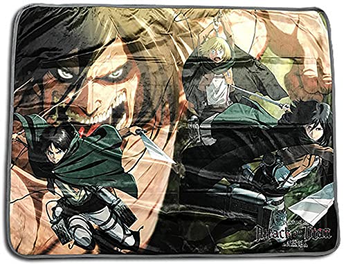 Great Eastern Entertainment Attack On Titan Season 2- Group Fight Sublimation Throw Blanket