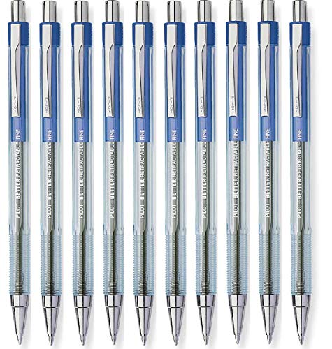 Pilot Better Retractable Ballpoint Pens, Blue color rollerball Fine Point, 10-COUNT