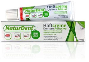 natural strong denture adhesive naturdent holds dentures longer and stronger no zinc no petrochemical no paraben no yucky taste