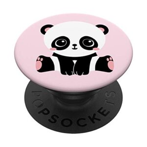 cute panda cub pink pop socket love adorable animals popsockets popgrip: swappable grip for phones & tablets
