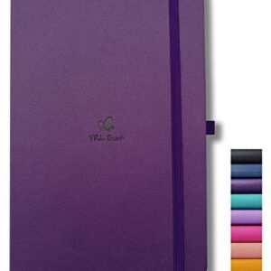 YRL Best A5 Hardcover Notebook Journal with Pen Loop, College Ruled/Lined, 5.7x8.3", 192 Numbered Pages of Premium Thick Paper, Fine PU Leather, Sewn Bound, Elastic Closure, Lays Flat, Purple