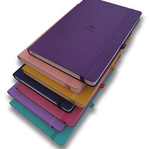 YRL Best A5 Hardcover Notebook Journal with Pen Loop, College Ruled/Lined, 5.7x8.3", 192 Numbered Pages of Premium Thick Paper, Fine PU Leather, Sewn Bound, Elastic Closure, Lays Flat, Purple