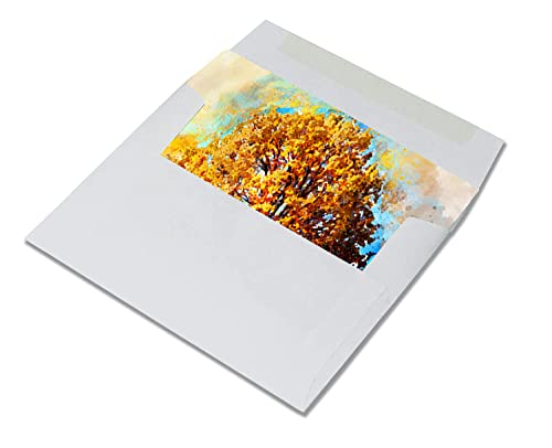 Watercolor Autumn Blank Note Cards - Blank Greeting Cards - 6 Fall Designs - Includes Card and Envelopes - 5.5"X4.25" (12 Pack)