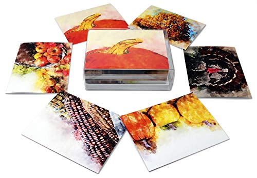 Watercolor Autumn Blank Note Cards - Blank Greeting Cards - 6 Fall Designs - Includes Card and Envelopes - 5.5"X4.25" (12 Pack)