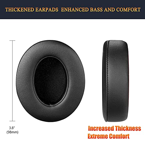 SoloWIT Replacement Ear Pads Cushions for Beats Studio 2 & Studio 3 Wired & Wireless Headphones, Earpads with Soft Protein Leather, Noise Isolation Memory Foam - Black