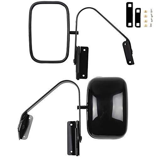ECCPP Driver Right Door Mirror for Ford F-Series F150 F250 F350 Bronco Tow Mirrors Fit For 1980-1996 Ford F150 F250 F35 F150P/U/BRONCO Towing Mirrors Manual Telescopic Black Texture Housing