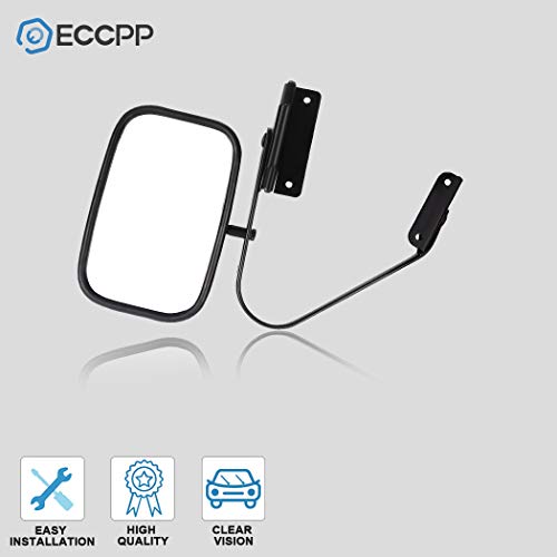 ECCPP Driver Right Door Mirror for Ford F-Series F150 F250 F350 Bronco Tow Mirrors Fit For 1980-1996 Ford F150 F250 F35 F150P/U/BRONCO Towing Mirrors Manual Telescopic Black Texture Housing