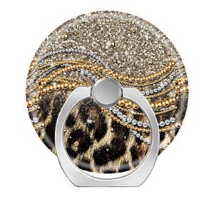 update item_name to cell phone ring holder 360 degree finger ring stand for smartphone tablet and car mount-beautiful trendy girly leopard animal print