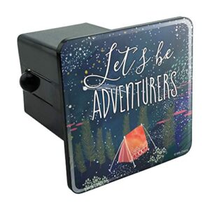 graphics & more let´s be adventurers tent camping night moon shooting stars tow trailer hitch cover plug insert