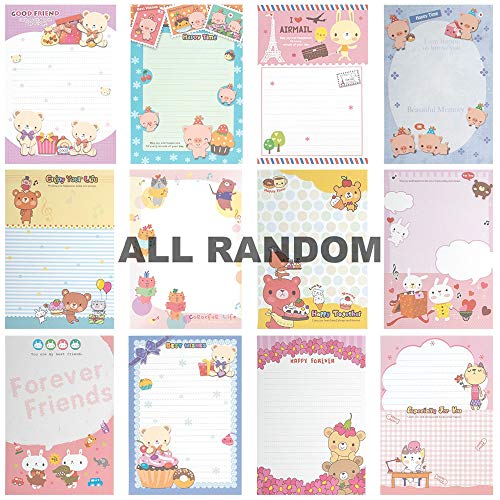 Creammuffin Stationary 8.2 x 5.83 Inches 30 pcs Cute Lovely Kawaii Special Design Artoon Animal Design Writing Letter Paper Stationary Paper (White, Kawaii)