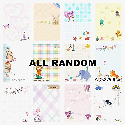 Creammuffin Stationary 8.2 x 5.83 Inches 30 pcs Cute Lovely Kawaii Special Design Artoon Animal Design Writing Letter Paper Stationary Paper (White, Kawaii)