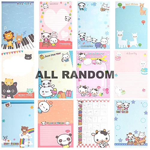 Creammuffin Stationary 8.2 x 5.83 Inches 30 pcs Cute Lovely Kawaii Special Design Artoon Animal Design Writing Letter Paper Stationary Paper (White, Kawaii)