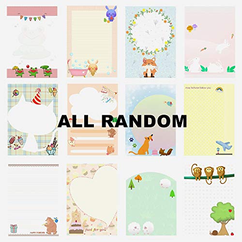 Creammuffin Stationary 8.2 x 5.83 Inches 30 pcs Cute Lovely Kawaii Special Design Artoon Animal Design Writing Letter Paper Stationary Paper (White, Kawaii)