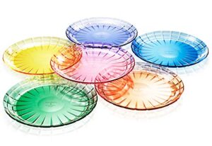 scandinovia - unbreakable premium tableware - set of 6 - tritan plastic - perfect for gifts - bpa free - dishwasher safe - stackable (9 3/4" plates)
