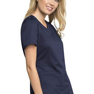 Cherokee Women Scrubs Top Workwear Revolution Tech V-Neck WW770AB, XL, Navy