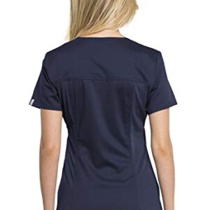 Cherokee Women Scrubs Top Workwear Revolution Tech V-Neck WW770AB, XL, Navy