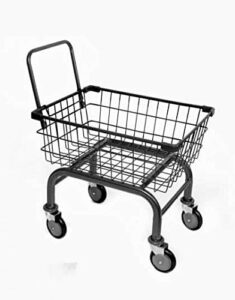 cart&supply 1.8 bu household & commercial charcoal grey cart with u- handle (black)