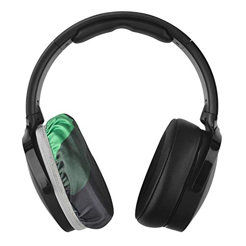 Geekria 2 Pairs Flex Fabric Headphones Ear Covers, Washable & Stretchable Sanitary Earcup Protectors for Over-Ear Headset Ear Pads, Sweat Cover for Warm & Comfort (M/Green)