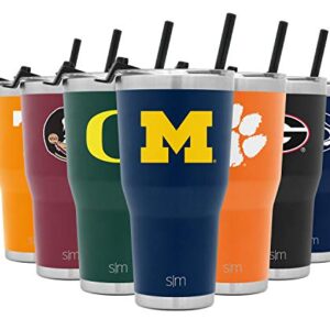 Simple Modern Officially Licensed Collegiate Michigan Wolverines Tumbler with Straw and Flip Lid | Insulated Stainless Steel 30oz Thermos | Cruiser Collection | University of Michigan