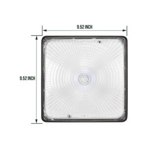 GKOLED 27W Super Bright LED Canopy Light, 3800Lumens, 5000K Daylight White, 100W PSMH Replaces, Dark Bronze Finish, UL Listed, Ideal for Indoor and Outdoor Applications