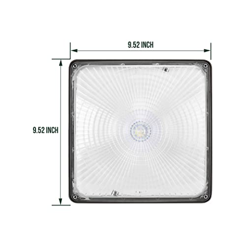 GKOLED 27W Super Bright LED Canopy Light, 3800Lumens, 5000K Daylight White, 100W PSMH Replaces, Dark Bronze Finish, UL Listed, Ideal for Indoor and Outdoor Applications