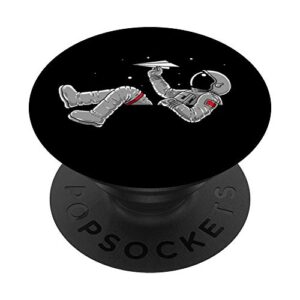 relaxing astronaut throwing paper airplanes popsockets popgrip: swappable grip for phones & tablets