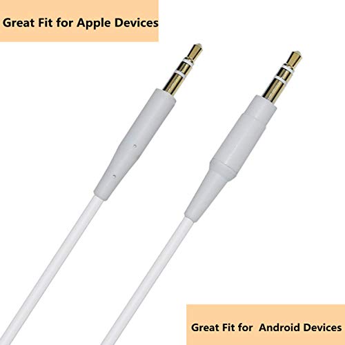 Learsoon Replacement Extension Audio Cable Cord Fit for Bose On-Ear 2/OE2/OE2i/QC25/QC35/Soundlink/SoundTrue Headphones (White)