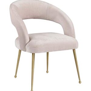 TOV Furniture Rocco Mid Century Modern Glam Dining Chair, 23.6", Blush