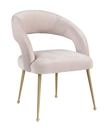 TOV Furniture Rocco Mid Century Modern Glam Dining Chair, 23.6", Blush