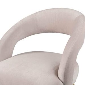 TOV Furniture Rocco Mid Century Modern Glam Dining Chair, 23.6", Blush