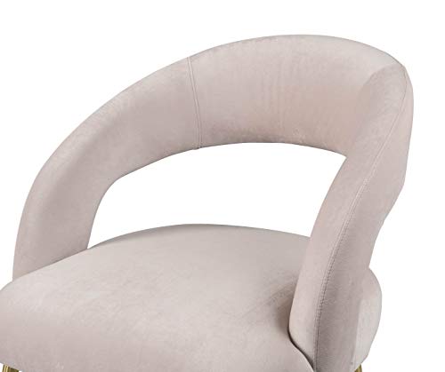 TOV Furniture Rocco Mid Century Modern Glam Dining Chair, 23.6", Blush