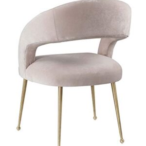 TOV Furniture Rocco Mid Century Modern Glam Dining Chair, 23.6", Blush