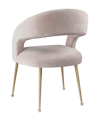 TOV Furniture Rocco Mid Century Modern Glam Dining Chair, 23.6", Blush