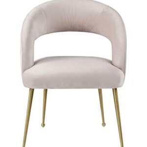 TOV Furniture Rocco Mid Century Modern Glam Dining Chair, 23.6", Blush