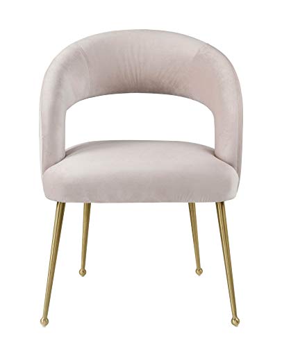 TOV Furniture Rocco Mid Century Modern Glam Dining Chair, 23.6", Blush