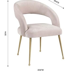 TOV Furniture Rocco Mid Century Modern Glam Dining Chair, 23.6", Blush